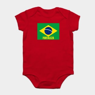 Fortaleza City in Brazilian Flag Baby Bodysuit